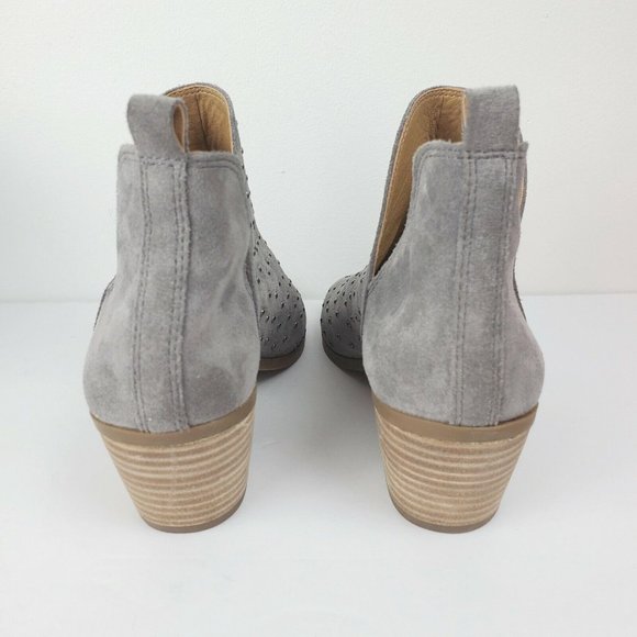 Lucky Brand Barlenna Women's Suede Studded Peep Toe Booties Sz 5.5M NWOB - Picture 5 of 9